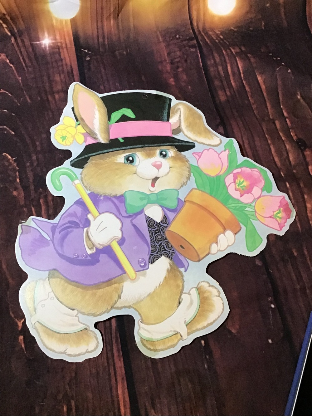 Vintage Eureka 1998 happy Easter bunny cutout wall decor